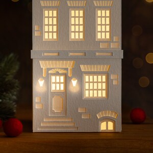 Brownstone Paper Luminary handmade holiday decor, folds flat to store, perfect for gifting image 5