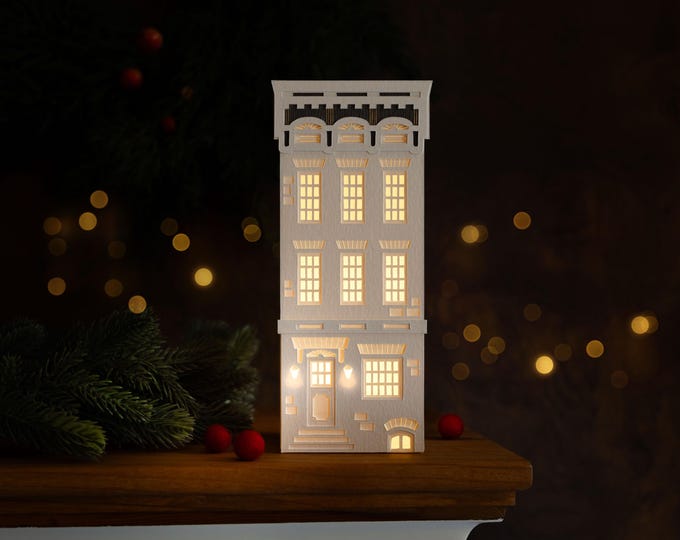 Brownstone Paper Luminary: handmade holiday decor, folds perfectly flat to store