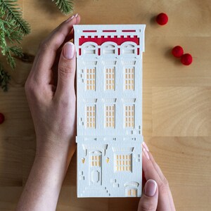 Brownstone Paper Luminary handmade holiday decor, folds flat to store, perfect for gifting image 2