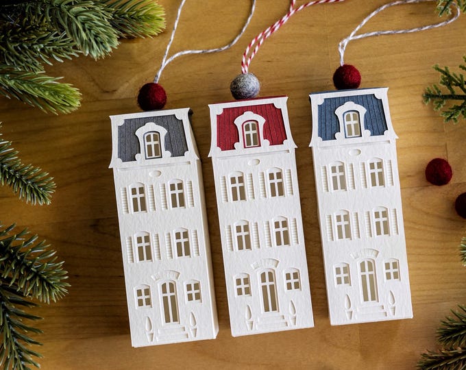 Paris Christmas Ornament - handmade of beauty detailed paper, unique for the traveler