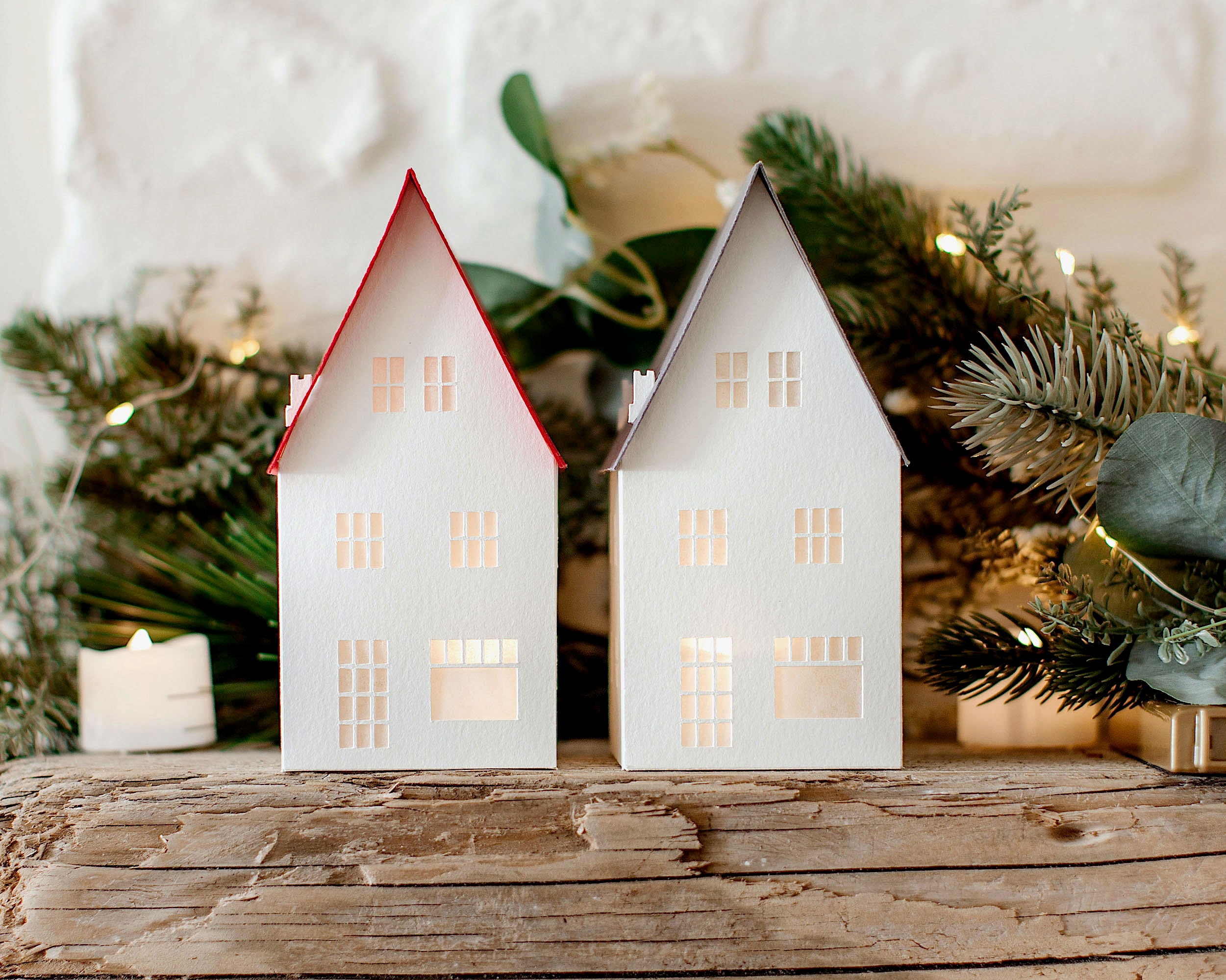 Handcrafted Ceramic Christmas Village Houses