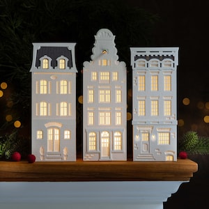 Brownstone Paper Luminary handmade holiday decor, folds flat to store, perfect for gifting image 9