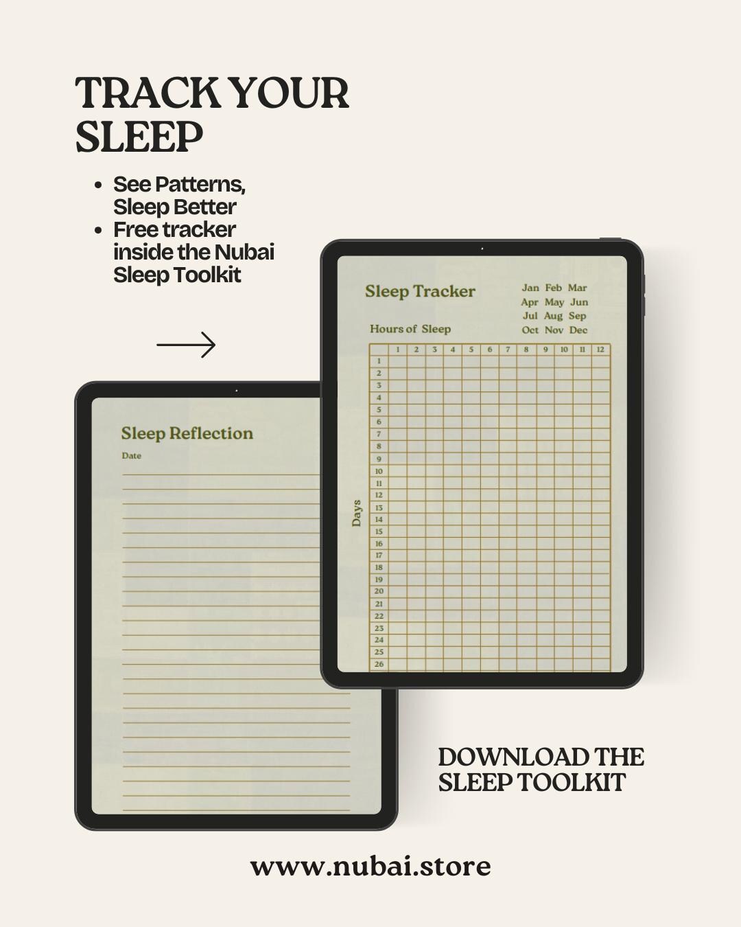 Sleep Tracker Printable & Journal | Monthly Sleep Log, Reflection Pages ...
