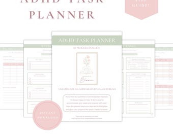 ADHD Task Planner Printable | Complete Monthly, Daily & Weekly Planning System for ADHD | Digital Productivity System | Instant Download