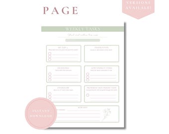 ADHD Weekly Planner Printable | Weekly Task Planning Page for ADHD | Digital Planner Page | Instant Download
