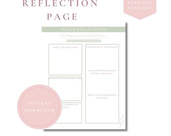 ADHD Daily Reflection Printable | End of Day Reflection Page for ADHD | Digital Planner Page | Instant Download