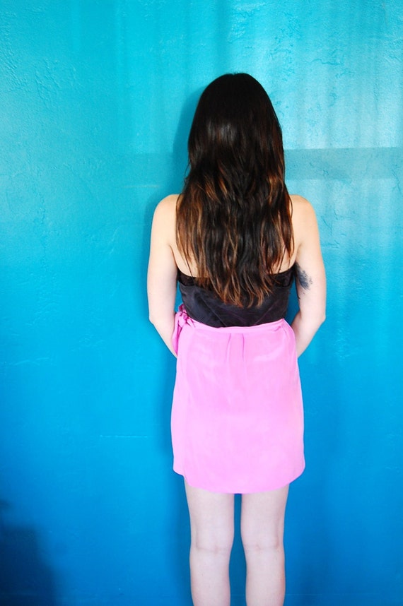 Vintage 90s Pink Tulip Wrap Skirt - Bubblegum pin… - image 5