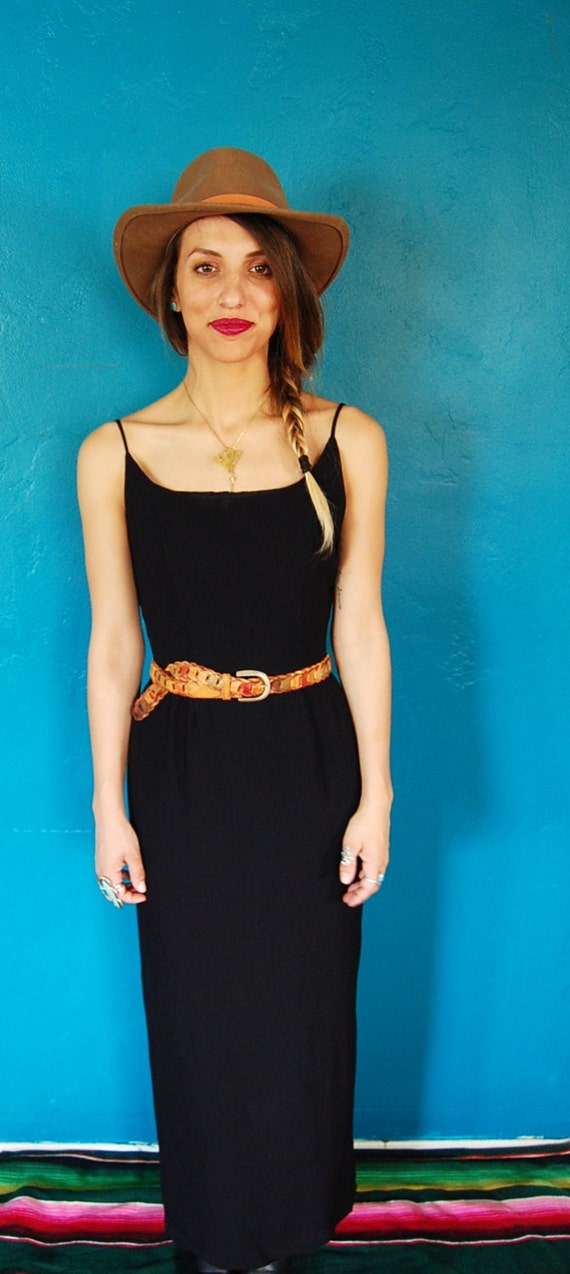 Vintage 90s Black Maxi Dress - Ballet Bodice Spag… - image 3