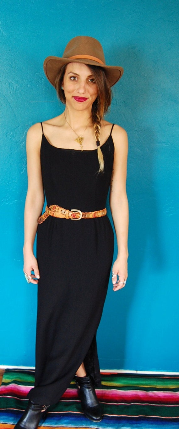 Vintage 90s Black Maxi Dress - Ballet Bodice Spag… - image 5