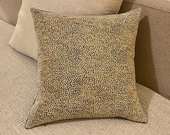 Custom Pillowcase - Reclaimed Vintage Chenille Woven Small Cheetah Print Throw Pillow Cover - Reversible Animal Print Upholstery Fabric