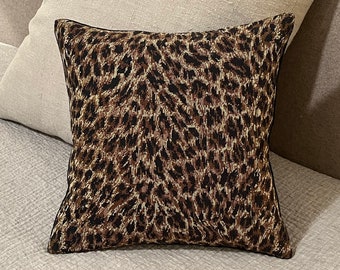 Taie d'oreiller personnalisée - taie d'oreiller tissée vintage de récupération à imprimé léopard - tissu Jacquard, tissu d'ameublement à imprimé animal
