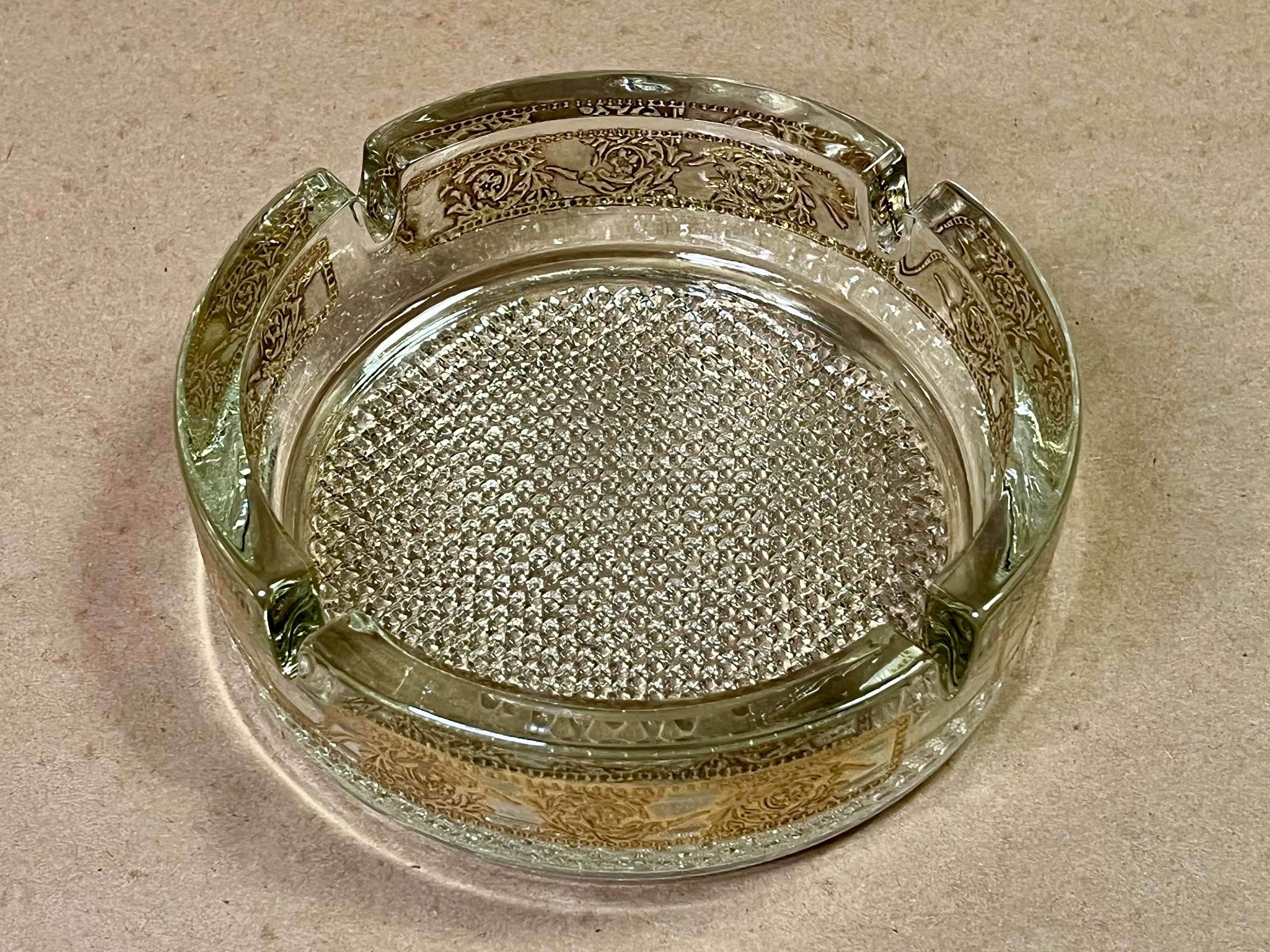 Pressed Glass Ashtray Etsy