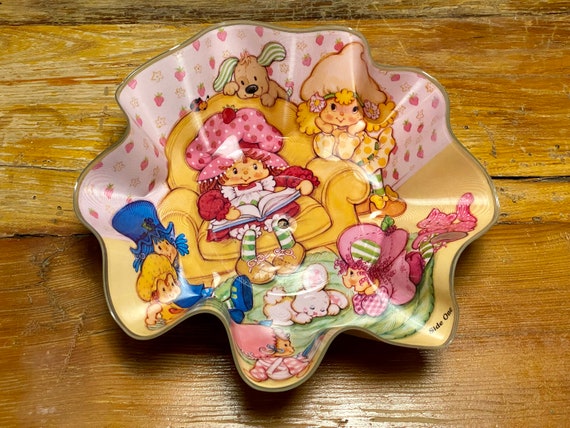 Strawberry Shortcake Vinyl Record Bowl Vintage 80s Picture Etsy