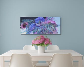 Magenta Rose Framed Original Floral Painting