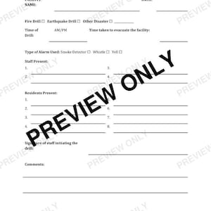 Simple Emergency Drill Log Sheet | Fire / Earthquake / Disaster Drill Record | Instant Download