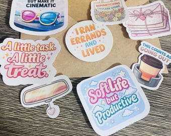Paquete de pegatinas "Recados románticos", pegatinas de productividad, estética acogedora para la vida cotidiana