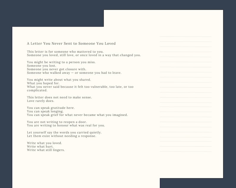 Text Message Never Sent Letters You Never Sent – Printable Letter Writing Journal, Healing ...