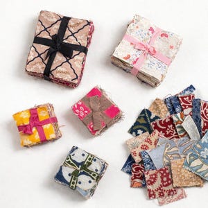 Retalhos de tecido batik 4x3 para patchwork - Retângulos de algodão - Materiais para marcadores de livros - Kit para diário de arte - Retalhos de tecido para cartões postais