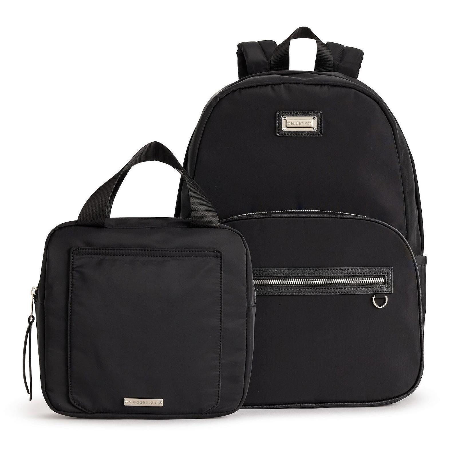 Madden Girl Nylon Backpack with Matching Lunch Box – Black large_ce7679d3-dadd-4607-936c-  main image 2