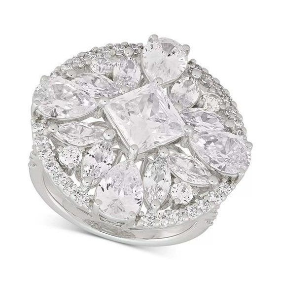 Arabella Circle Cluster Statement Ring in Sterlin… - image 7