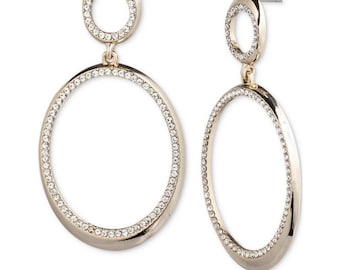 gegebene Pave Kristall offene Tropfen Statement-Ohrringe