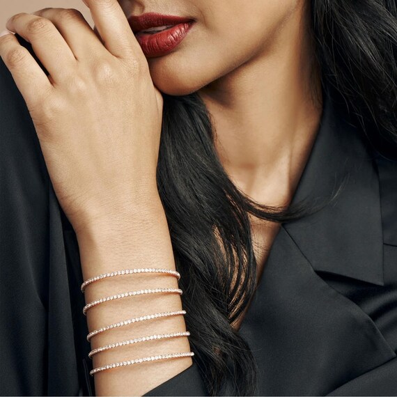 Anne Klein Multi-Row Rhinestone Flex Bracelet – S… - image 3