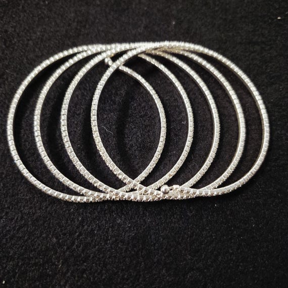 Anne Klein Multi-Row Rhinestone Flex Bracelet – S… - image 1