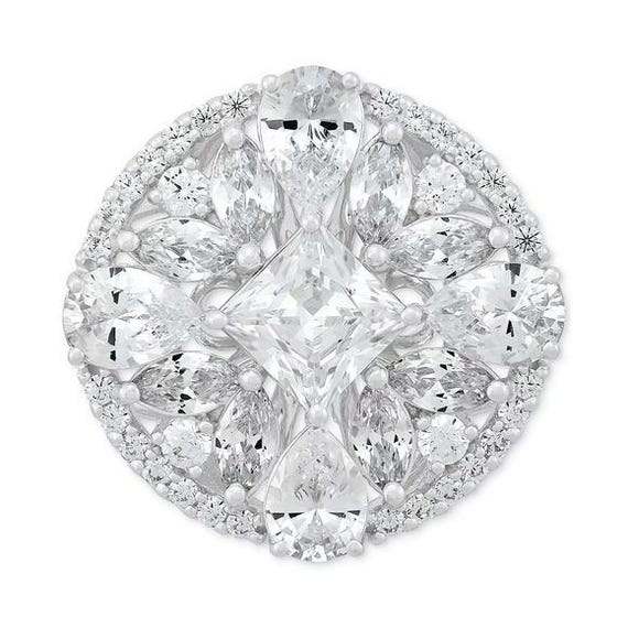 Arabella Circle Cluster Statement Ring in Sterlin… - image 3