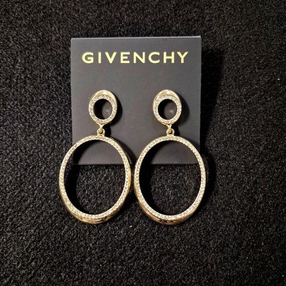 Givenchy Pave Crystal Open Drop Statement Earrings - image 2