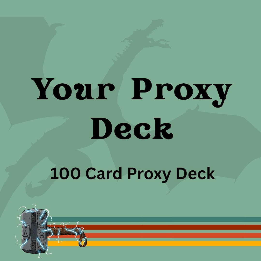 Your Proxy Deck - 100 PROXY Card Commander Deck - Sleeved - Etsy