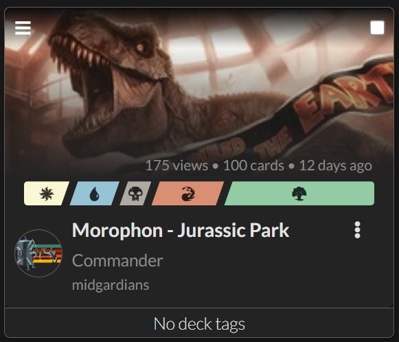 Jurassic Park Commander Deck - Etsy