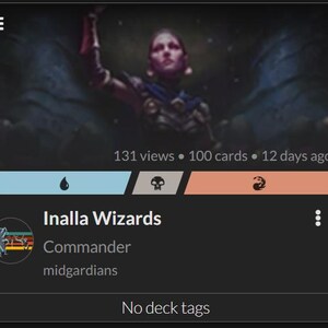 Inalla, Archmage Ritualist 100 PROXY Card Commander Deck - Sleeved