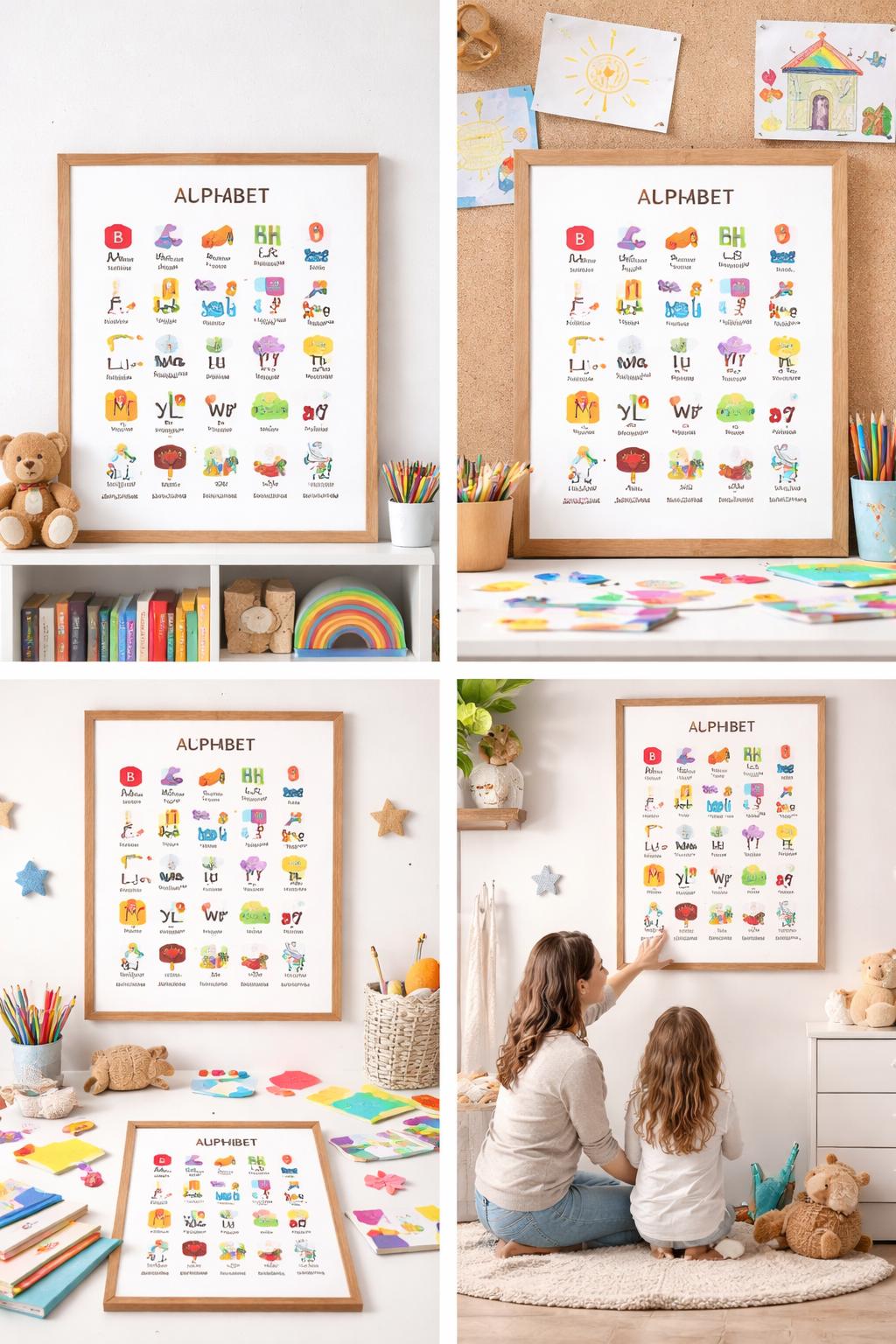 ABC Alphabet Chart for Kids Printable, Colorful Preschool Learning ...