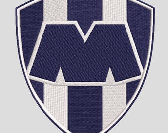 Monterrey Shield Embroidery Design - 3 sizes