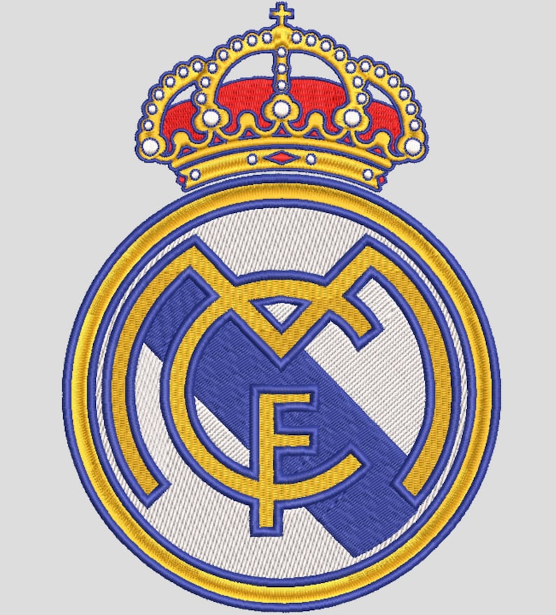 R Diagonal R Crest Real Madrid Crest Embroidery Design - 3 Sizes - Etsy