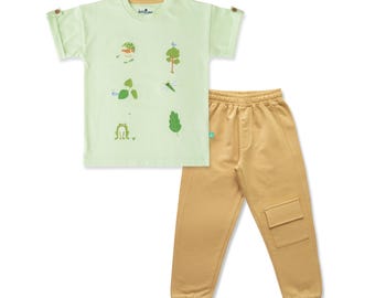Organic HoneyHush Girls’ Top & Pant Set – Soft, Eco-Friendly Cotton for Toddlers and  Kids