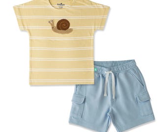 Organic Cotton Little Sprig Outfit Set for Baby Boys – Soft & Breathable Top and Bottom, Eco-Friendly Baby Clothing