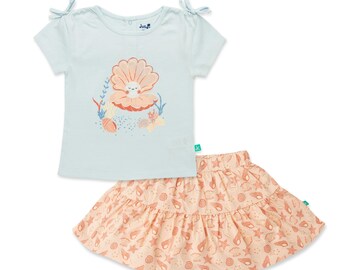 PlayBud Organic Cotton Girls’ Set – Soft Top & Bottom for Toddlers, Baby-Friendly and Eco-Friendly