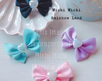 Pastel Satin Heart Bows