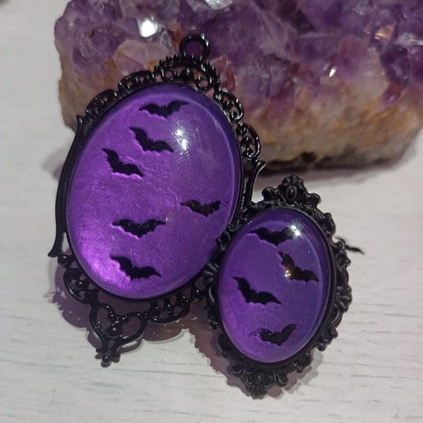 Purple Witches Night Gothic Necklace - Black gift box included