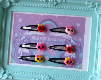 Skull Hair Clips x2