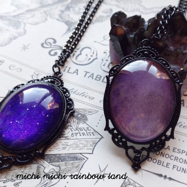 Purple Night Gothic Necklace - Black gift box included