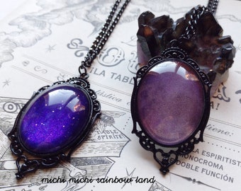 Purple Night Gothic Necklace - Black gift box included