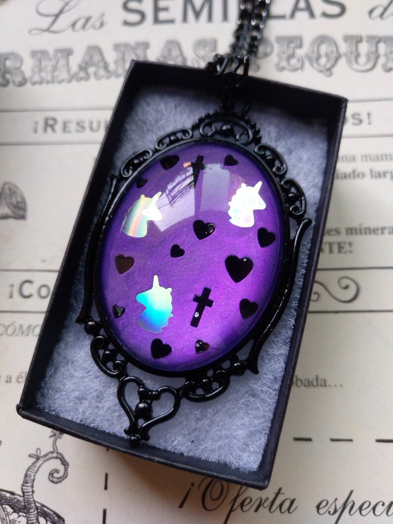 Last Ones Pastel Goth Necklace Black Gift Box Included Etsy