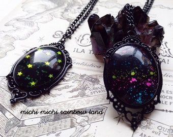 Sparkle Galaxy Gothic Necklace - Black gift box included