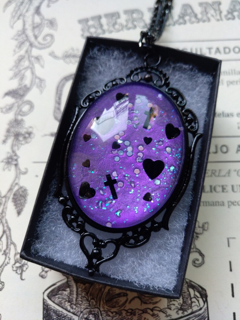 Last Ones Pastel Goth Necklace Black Gift Box Included Etsy