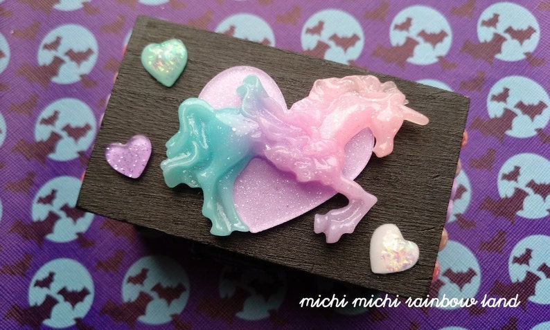 Glitter Unicorn Pastel Goth Mini Box Chest