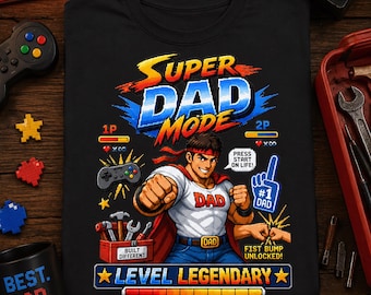 Super Dad Mode PNG, legendärer Gamer Dad Retro Pixel Art (Digitaler Download)