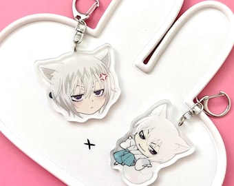 Chaveiros com a personagem Tomoe, a raposa de anime/mangá.