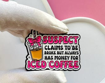 Iced Coffee Enamel Pin